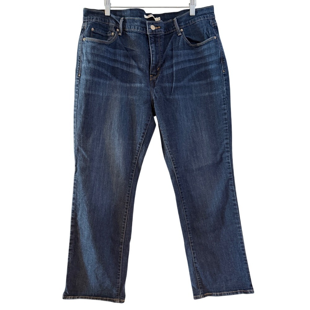 Levi's 505 Straight Leg Dark Wash Jeans Women's Size 16 Short 33 L 30